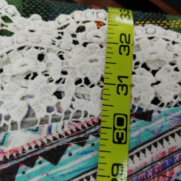 All At Once | Swing Multicolor Aline Tunic Crochet Tank Top Large - Picture 6 of 15